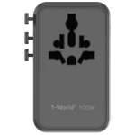 Momax UA23UKD 1-WORLD² 100W GaN全球旅行轉換插座 (黑色)